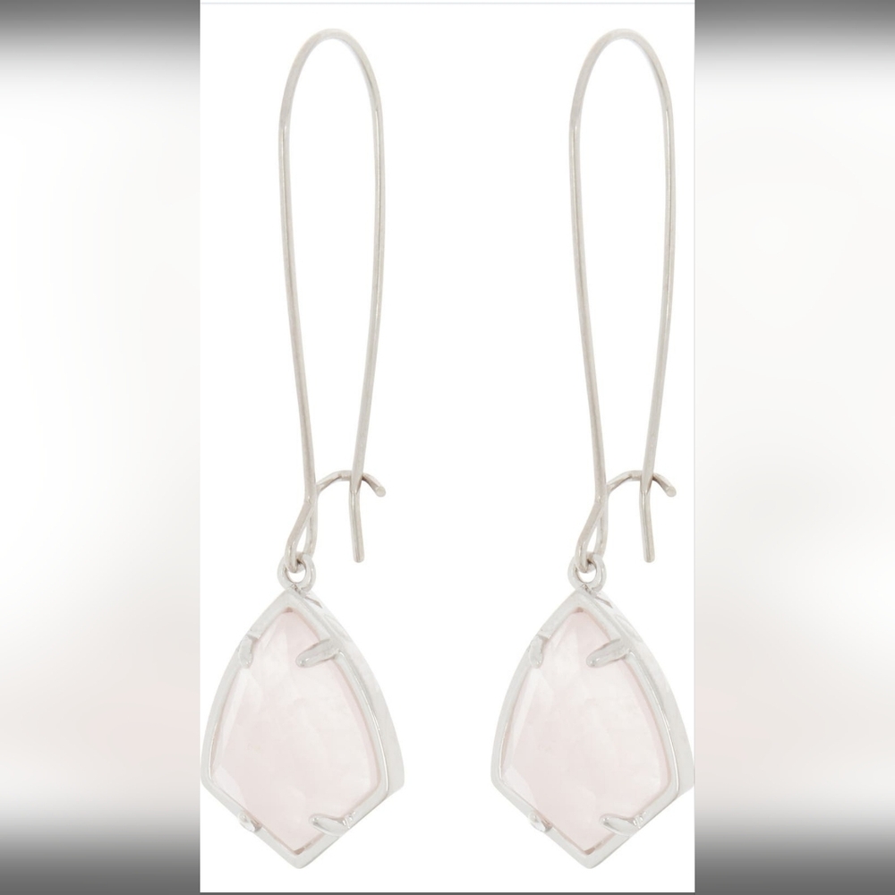 Kendra Scott Carrine Pink Quartz Dangle Earrings NWT